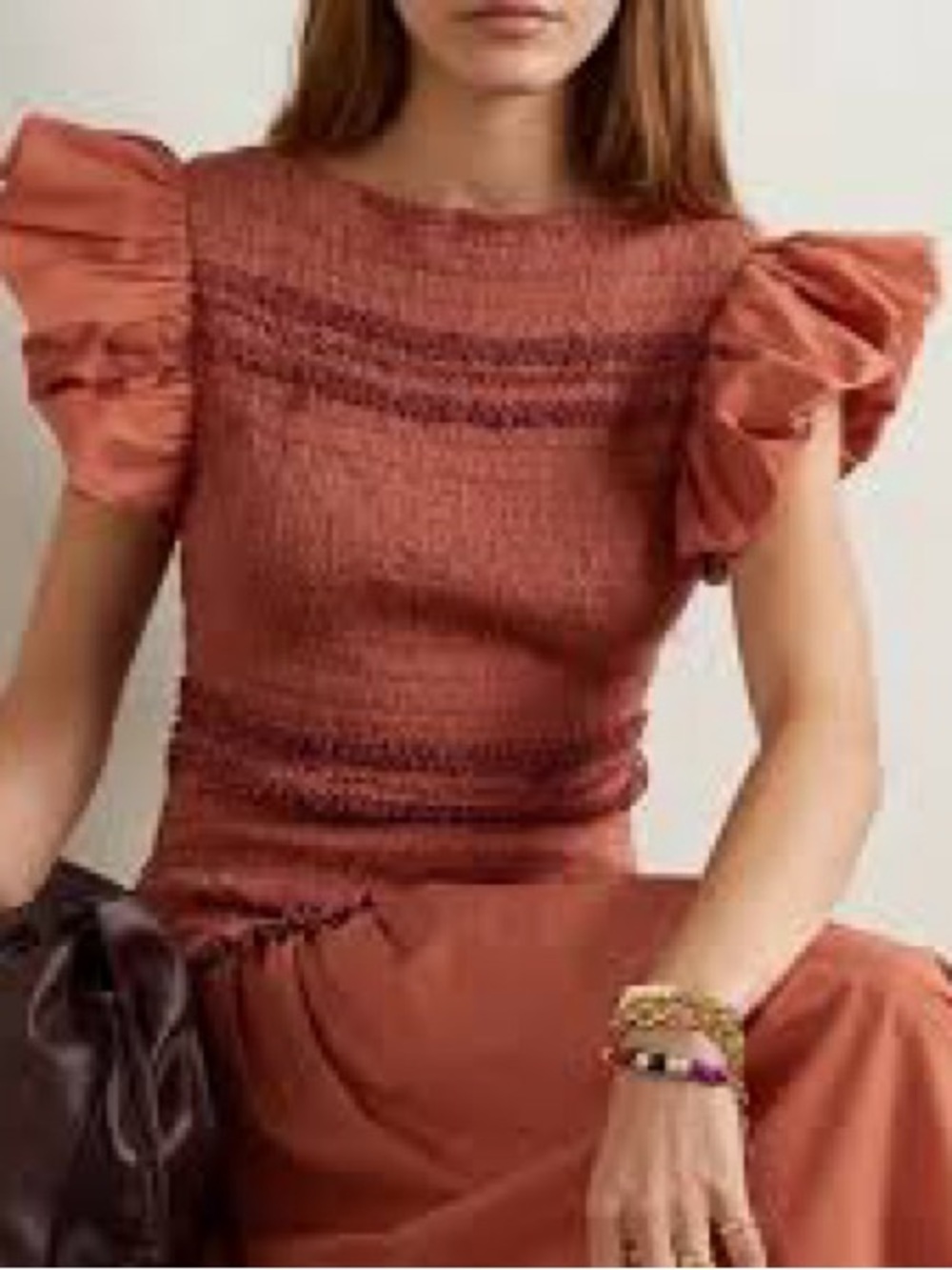 Ulla‎ Johnson Rust Ruffle Maxi Dress